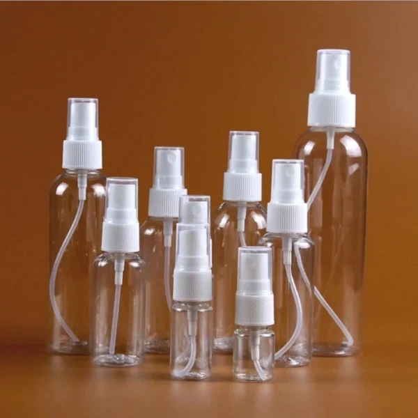 Clear Transparent Fine Mist Spray Bottle – Portable Travel Sanitizer Bottle