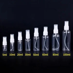 Clear Transparent Fine Mist Spray Bottle – Portable Travel Sanitizer Bottle