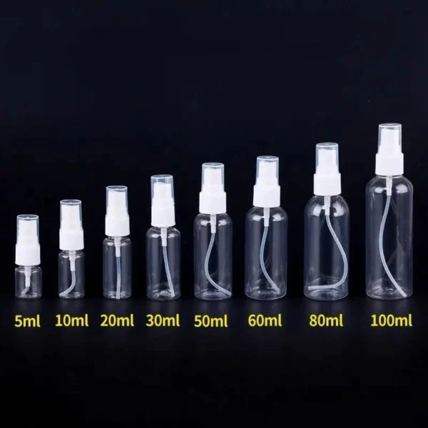 Clear Transparent Fine Mist Spray Bottle – Portable Travel Sanitizer Bottle