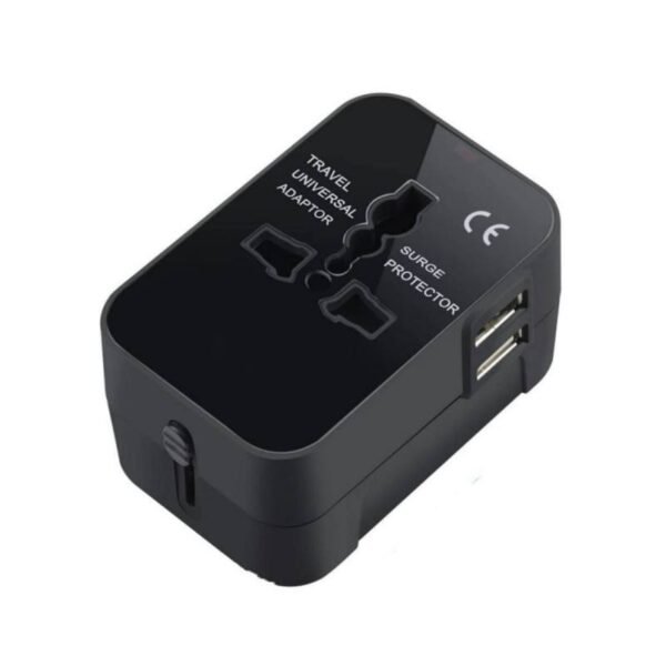 Universal Travel Plug Adapter with 2 USB Ports – Worldwide AC Power Charger
