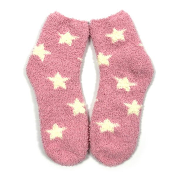 Women’s Winter Warm Plaid Knit Long Socks – Fuzzy Fluffy Breathable Crew Socks