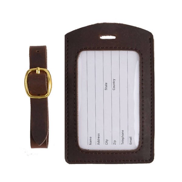 Leather Luggage Tags – Business Suitcase & Travel Bag Name Card Tags