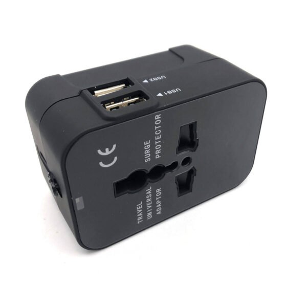 Universal Travel Plug Adapter with 2 USB Ports – Worldwide AC Power Charger
