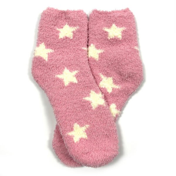 Women’s Winter Warm Plaid Knit Long Socks – Fuzzy Fluffy Breathable Crew Socks