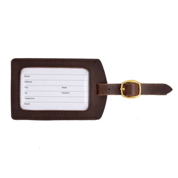 Leather Luggage Tags – Business Suitcase & Travel Bag Name Card Tags