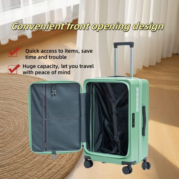 Large-Capacity Makeup Mirror Suitcase – Aluminium Frame Travel Luggage with Lock & Fixed Casters