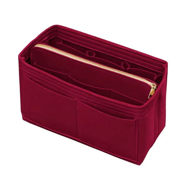 Hb936996d01c94319a6750c062d03db6d1.jpg Dark Red Multi-Pocket Cosmetic & Travel Organizer Bag with Zipper