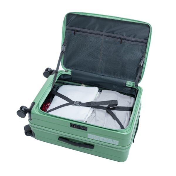 Large-Capacity Makeup Mirror Suitcase – Aluminium Frame Travel Luggage with Lock & Fixed Casters