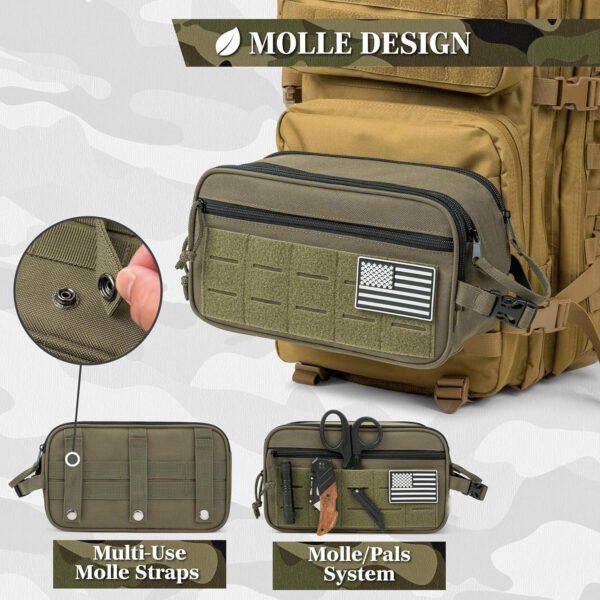 Waterproof EDC Molle Pouch – Tactical Toiletry, Cosmetic & Shaving Kit Bag