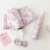 Cute Rose Rabbit Sun Umbrella – Automatic Folding UV Protection Mini Umbrella