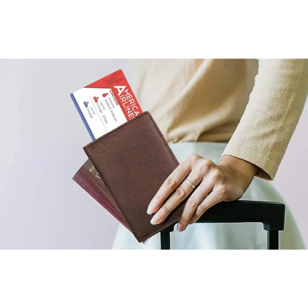 b558b5580c2620570447af6bd3ee3a29.webp Leather Unisex RFID Blocking Passport Holder – Travel Wallet Organizer