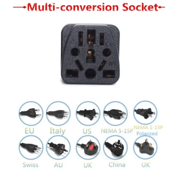 UK Travel Adapter (Type G) – Universal Plug for EU, US, AU, IT, CH, IN to SG/MY