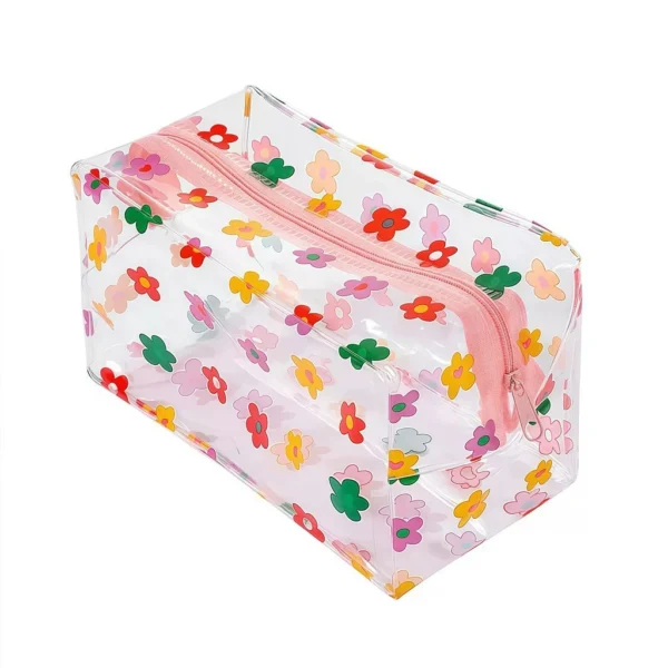 my-11134207-7rasj-md4gf1zvmvgl89.webp PVC Cosmetic Bag Transparent Makeup Pouch Waterproof Travel Organizer Flower