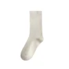 White Middle Tube Socks for Women – Trendy Japanese Style, Comfortable & Fashionable