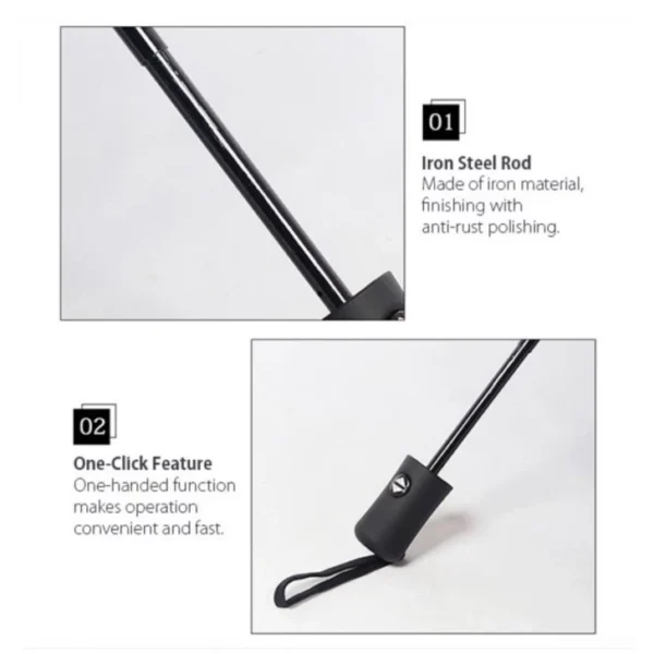 UV Fashion Automatic Foldable Umbrella – One-Handed Auto Open & Close, Compact Travel Umbrella