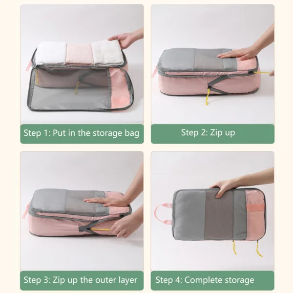 Compression Packing for Suitcases 6 Set Travel Organizer Cubes