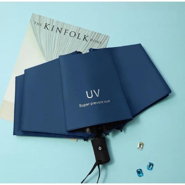UV Fashion Automatic Foldable Umbrella – One-Handed Auto Open & Close, Compact Travel Umbrella