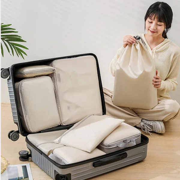 Compressible Packing Travel Storage Bag Cubes – Waterproof Nylon Luggage Organizer