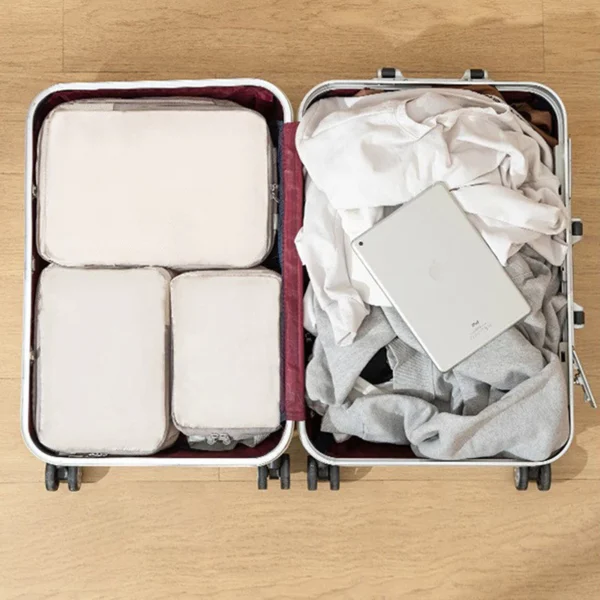 Compressible Packing Travel Storage Bag Cubes – Waterproof Nylon Luggage Organizer