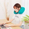 Automatic Inflatable Neck Pillow – U-Shaped Breathable Head Rest Cushion