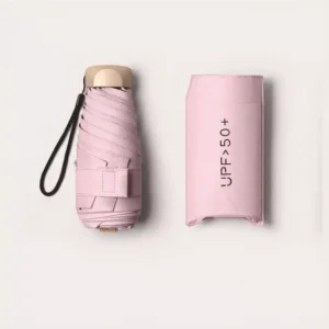 Mini 5-Fold Compact Umbrella – UV Protection, Windproof & Waterproof, Quick-Drying Travel Umbrella